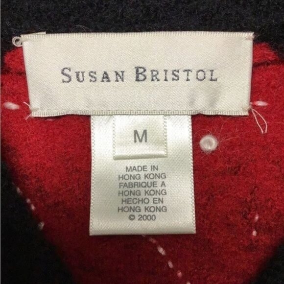 Susan Bristol Vintage Women’s Hand Embroidered 100% Wool Sweater Vest, size M - Picture 7 of 9